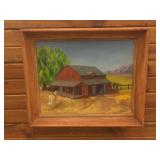 Jamieson Painting On Canvas. ï¿½The Old Red Barnï¿½