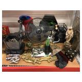 Lasko fan and Assorted household decor items.