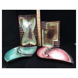 1950s Pottery ashtrays, 4 pcs