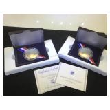 2- 1991 USO SILVER UNCIRCULATED DOLLARS W/ coa