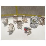 Lot of Cast Art angel figures and musical snow