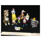 9 Disney ceramic figures Japan,; all very good