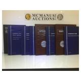 8- empty coin albums,dimes.pennies, dollars &