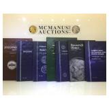 7- empty coin albums, dollars, dimes  dollar &