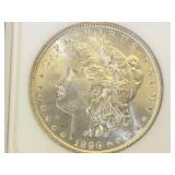 1896  MORGAN SILVER DOLLAR, CASED