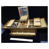 Jewelry box with assorted costume jewelry