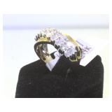 14k White & Yellow Gold ring w/ Diamonds,size