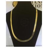 Wide 10k Gold chain necklace, 22 in length, 14.2g