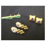 3-=pairs of Sterling earrings w/ various