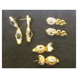 3- pairs of sterling earrings w/ various