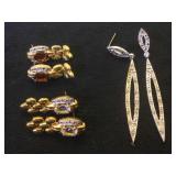 3- pairs of sterling earrings,w/ various