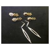 3- pairs of sterling earrings w/ various
