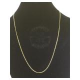 14k Gold chain necklace, 15in length, 1.2g