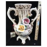 Capodimonte 14inch vase, signed, with label ,