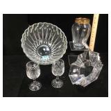 Vintage crystal, inc etched Lenox vase, lg deep