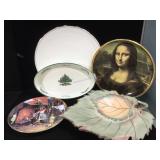 Lenox leaf bowl, Spode Christmas oval owl, Lenox