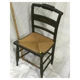 Antique Hitchcock type chair, rush seat, original