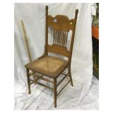 Antique pressed back beer hall chair, Barley Hops