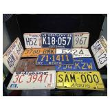 Lot of vintage license plates