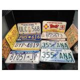 Lot of vintage license plates
