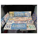 Lot of vintage license plates
