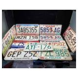 Lot of assorted vintage license plates