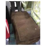 Large brown padded bench/ ottoman