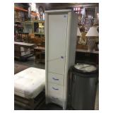 Tall white 3- drawer ,3-shelf storage cabinet