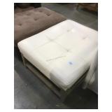 Large off-white ottoman w/ lower shelf