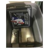 Tub of sports cards
