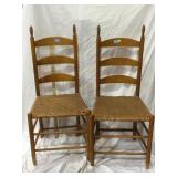 Pair of Antique Shaker style ladder back chair,
