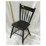 Antique plank seat black chair with original