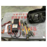 Klein Tools multimeter, Cen-Tech battery load