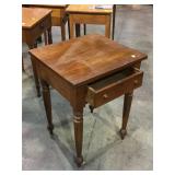 Victorian walnut one drawer stand, hand