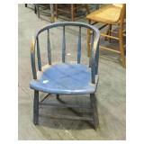 Blue paint  antique captains chair