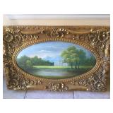 Scenic Painting On Ornate Plaster Cast -One Piece