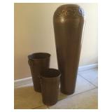 Metal Floor Vases Copper Color