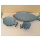 Blue  Fish Serving Ptatter,Plates & Bowls