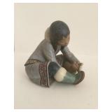 Lladro Gres-Eskimo Girl w/ Cold Feet # 12157