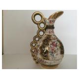 Antique Ornate Pitcher With Floral Accents