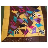 Vintage Silk Cerruti Scarf with Racing Flags