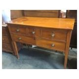 Antique pine sideboard, taper legs, American;