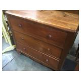 Antique 3 drawer dresser, wide dovetailed drawers,