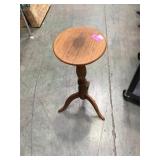 Oak 3 leg plant stand, vintage