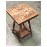 Small antique oak table, childs size, turned