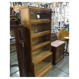 Antique oak layers bookcase, Weis mfgs, 5