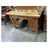 Mission oak library table , bookcase base, 48 x