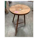 Antique 3 legged Shaker style table, plank top ,
