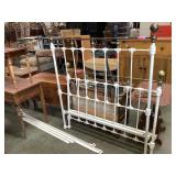 54 inch wide Antique brass and iron bed, original