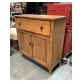 Antique lg one drawer pine dresser,2 door base,